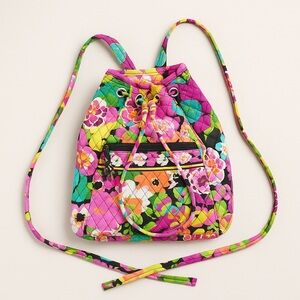 Vera Bradley Quilted Drawstring Backpack – Multicolor Floral